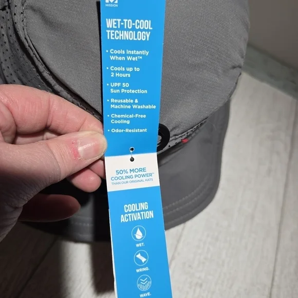 Mission Hydroactive Cooling UPF 50 OS Charcoal Gray Brim Bucket Hat 109979 - Picture 7 of 10